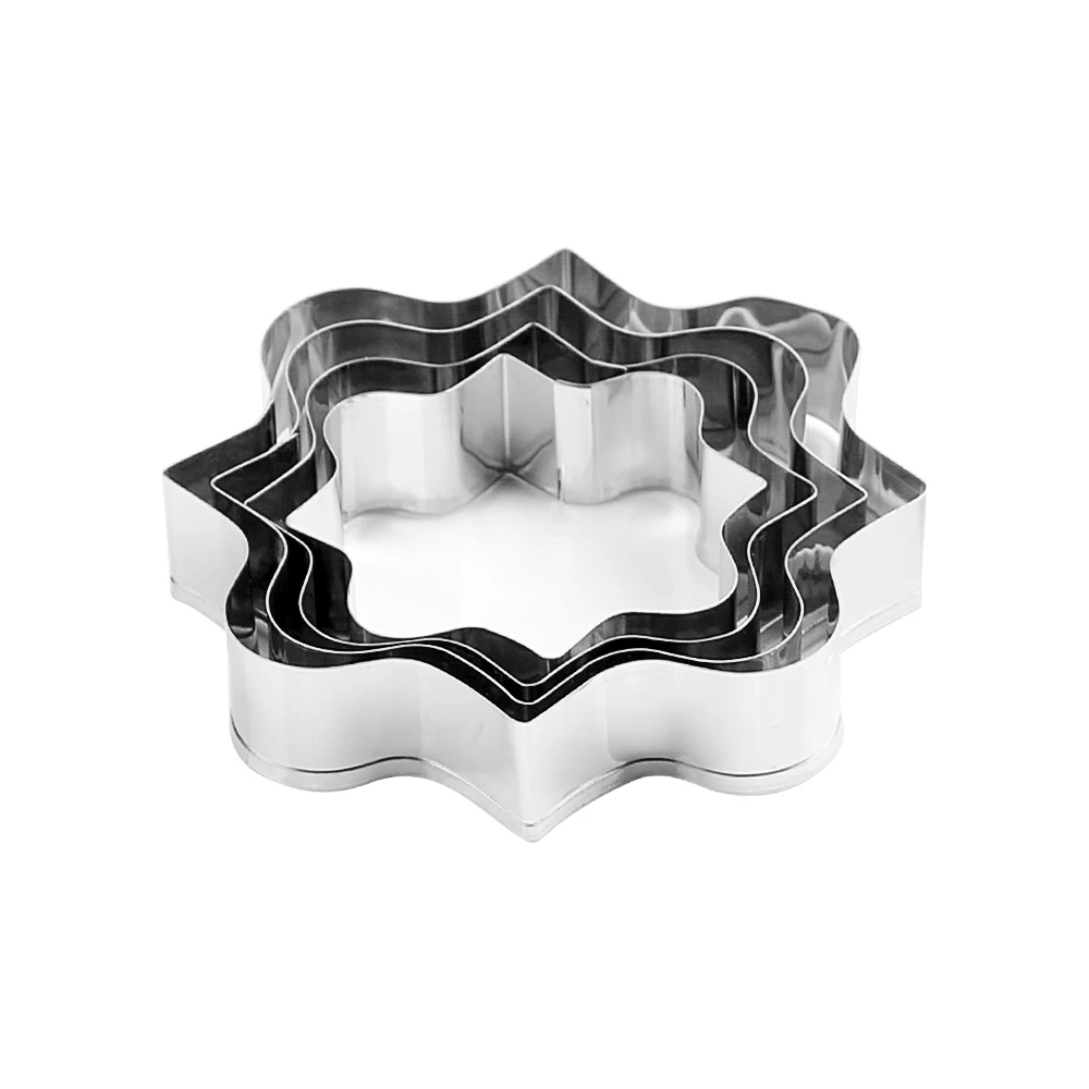 A Hilife торта Fondant(сахарная) печенья Cuttter пресс-форм Нержавеющая сталь рамка фруктовый Овощной кухонный инструмент торта украшения 4 шт./компл - Цвет: A
