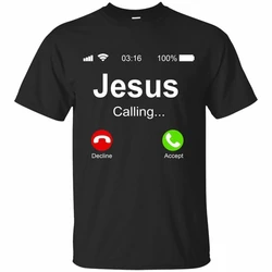 Jesus Is Calling Christian T-shirt Men's Funny Short Sleeve Tshirt Fast Delivery X-mas Jesus Is Calling Christian T-shirt Men's Funny Short Sleeve Tshirt Fast Delivery X-mas