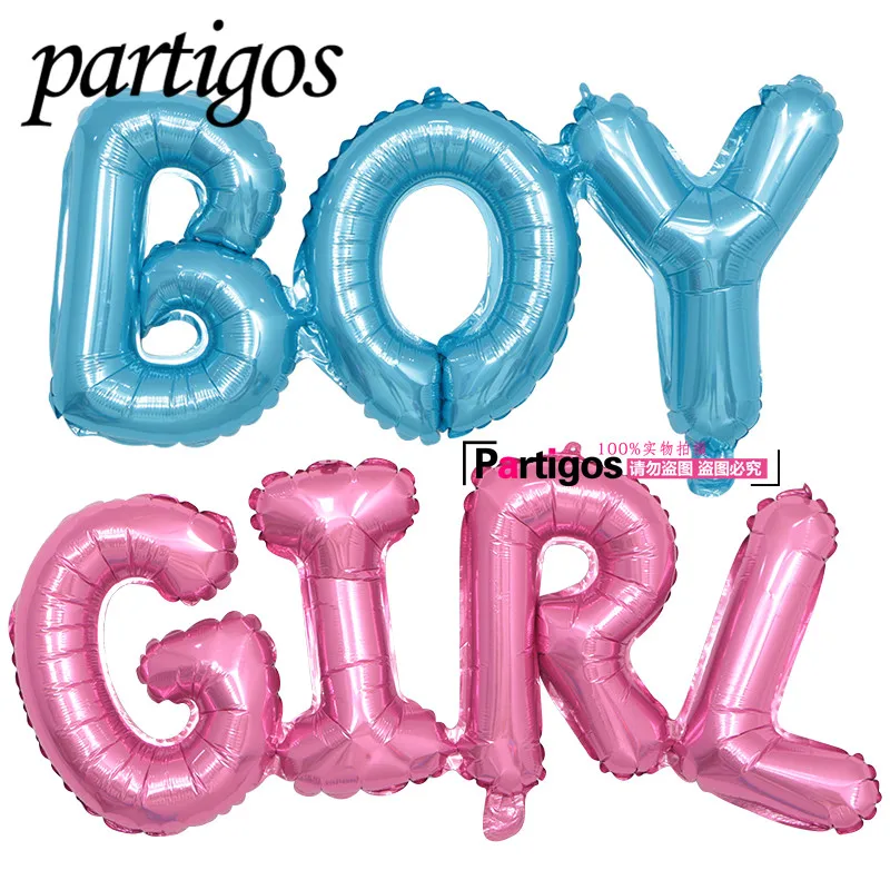 

50pcs/lot Large size link Boy Girl Letter Helium Foil Balloons Globos birthday Baby Shower Party Supplies Decoration globos