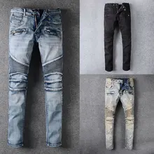 Italian Style Street Fashion Men Jeans Destroyed Ripped Jeans Men Motor Biker Jeans Homme New Men Pants Italian Style Street Fashion Men Jeans Destroyed Ripped Jeans Men Motor Biker Jeans Homme New Men Pants