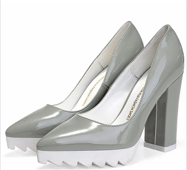 

Fashion Sexy High Heeled Shoes Red Silver High Heels Platform Shoes  Ladies Thick Sole Nude Pumps Shoes Leather Zapatos Mujer