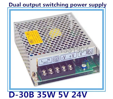 

LED dual output switching power supply D-30B, 35W AC input, output voltage 5V 24V transformer