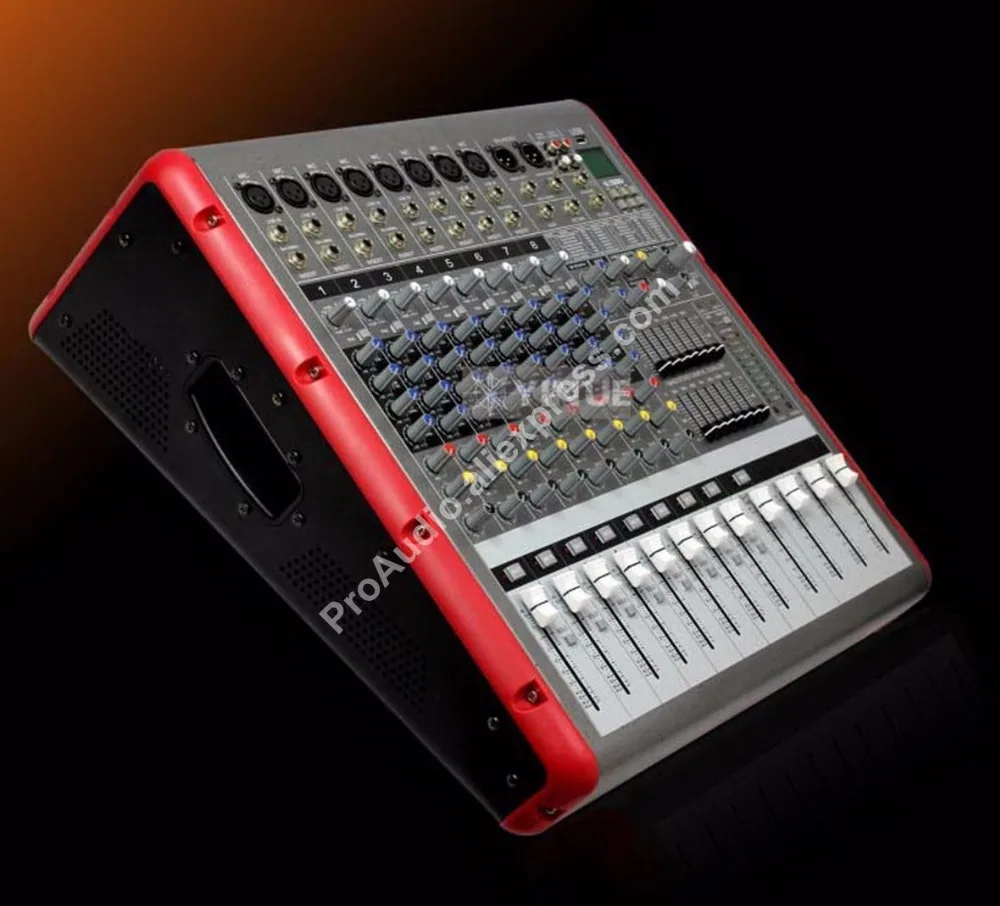 Pro Super Power 3200W Power Amplifier 8 Channel Mixing Console Bluetooth / USB / PC / Record