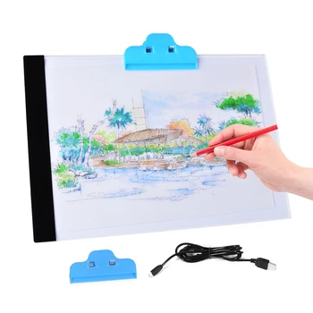 

Quality Pratical 4mm Ultrathin A4 LED Light Pad Copy Pad Drawing Tablet LED Tracing Painting Board Light Box Without Radiation