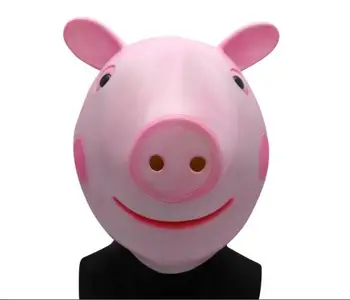 

Top Grade Funny Lovely Pink Pig Head Mask Cosplay Full Head Latex Pig Masks for Halloween Party Fancy Dress Cute Toys