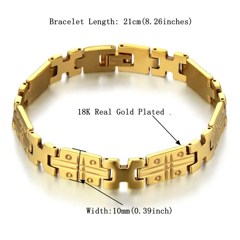 

Men's Bracelets Gold Stainless Steel Curb Link Chain Bracelets For Men Women Wholesale Jewelry Gift