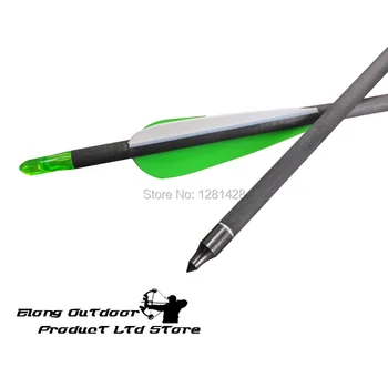 

12X Pure Carbon Arrows 30" Spine 340 ID6.2mm 100 Grain Screw Field Point Hunting Shooting Archery Recurve Bow Free Shipping