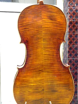 0805-15 violoncelo 4/4 tamanho agradável flamed maple voltar ótimo som violoncelo