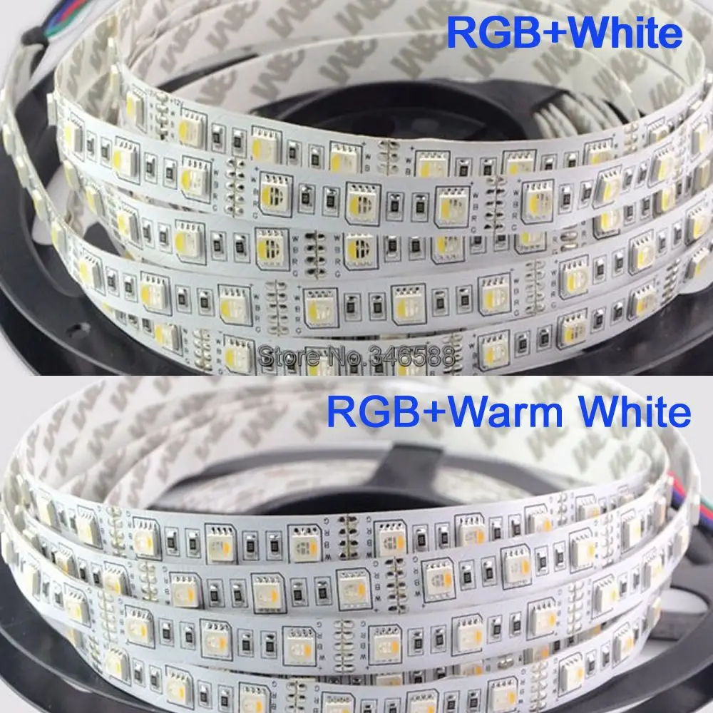 5 м 12 В SMD 5050 RGBW rgbww Светодиодные ленты RGB белый RGB теплый белый, 4 цвета в 1 светодиодный чип, 60 LED/M IP20 IP65 IP66 Водонепроницаемый LED Клейкие ленты