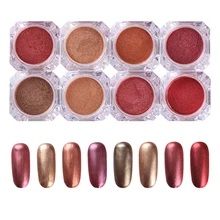 2 г красное золото матовый блеск порошок лак для ногтей маникюр Дизайн ногтей Блестящий порошок украшения