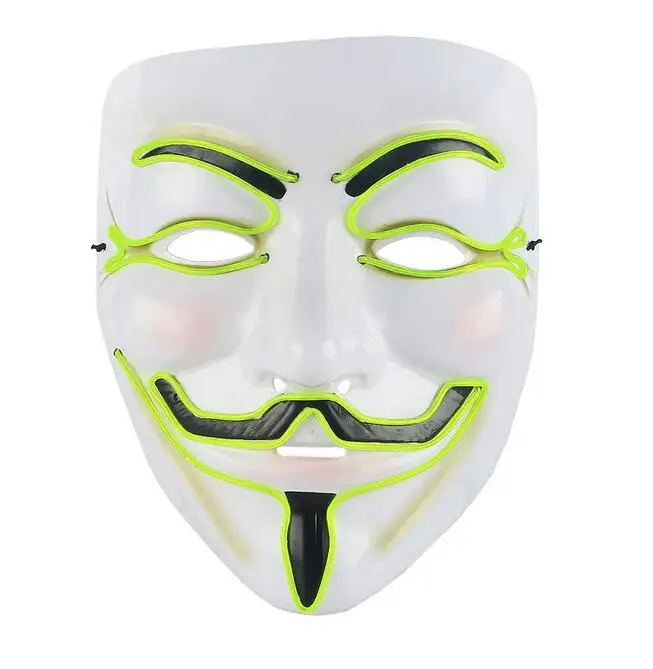 Halloween Mask LED Mask Light Up Party Masks V for Vendetta Cosplay Mascara Horror Mascarillas Glow In Dark Masque