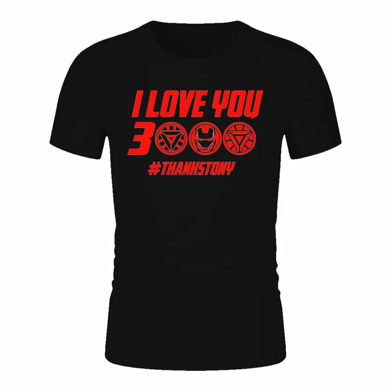 

Iron Man I Love You 3000 Thanks Tony T Shirts Men/women Tony Stark Superhero T-shirt Hip Hop Tshirt Unisex Top Tees Male/female