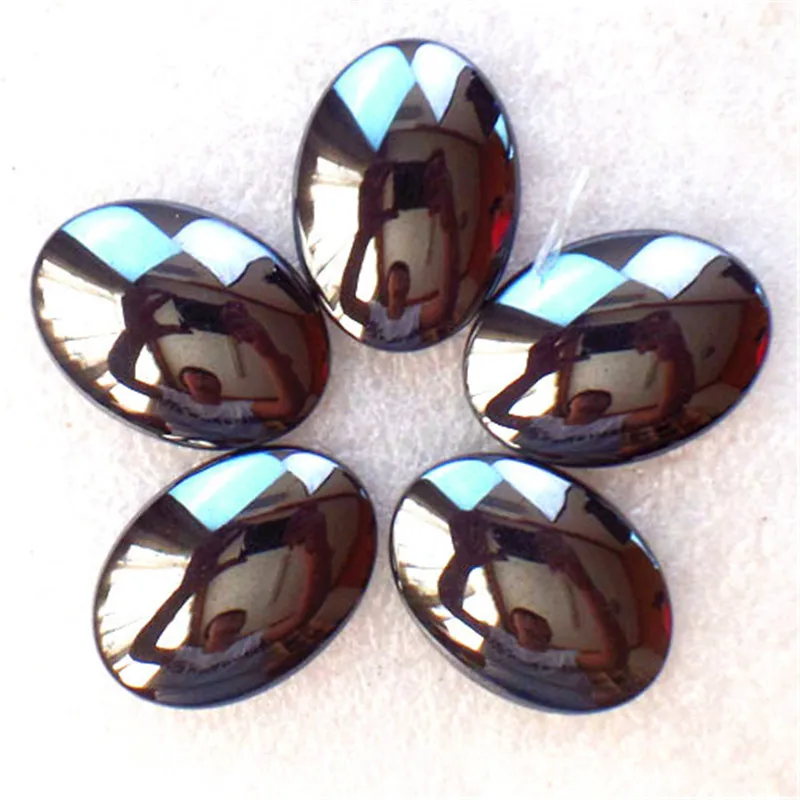 

(5 pieces/lot) Wholesale Natural Hematite Oval CAB CABOCHON 22x30mm Free Shipping Fashion Jewelry Z4759