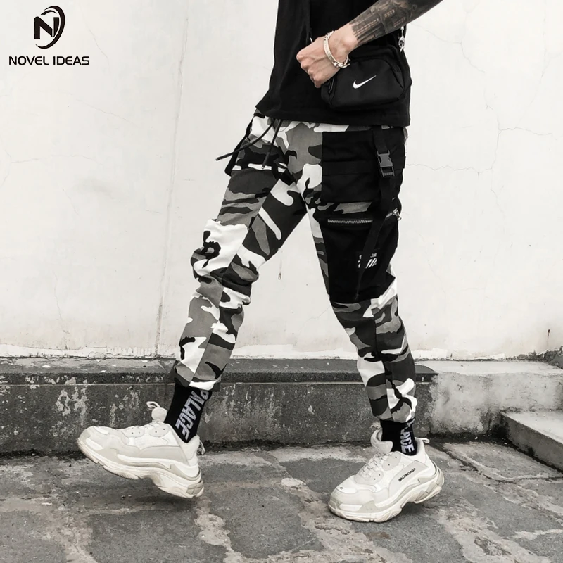 

Novel ideas Color Camo Cargo Pants 2018 Mens Fashion Baggy Tactical Trouser Hip Hop Casual Cotton Multi Pockets Pants Streetwear