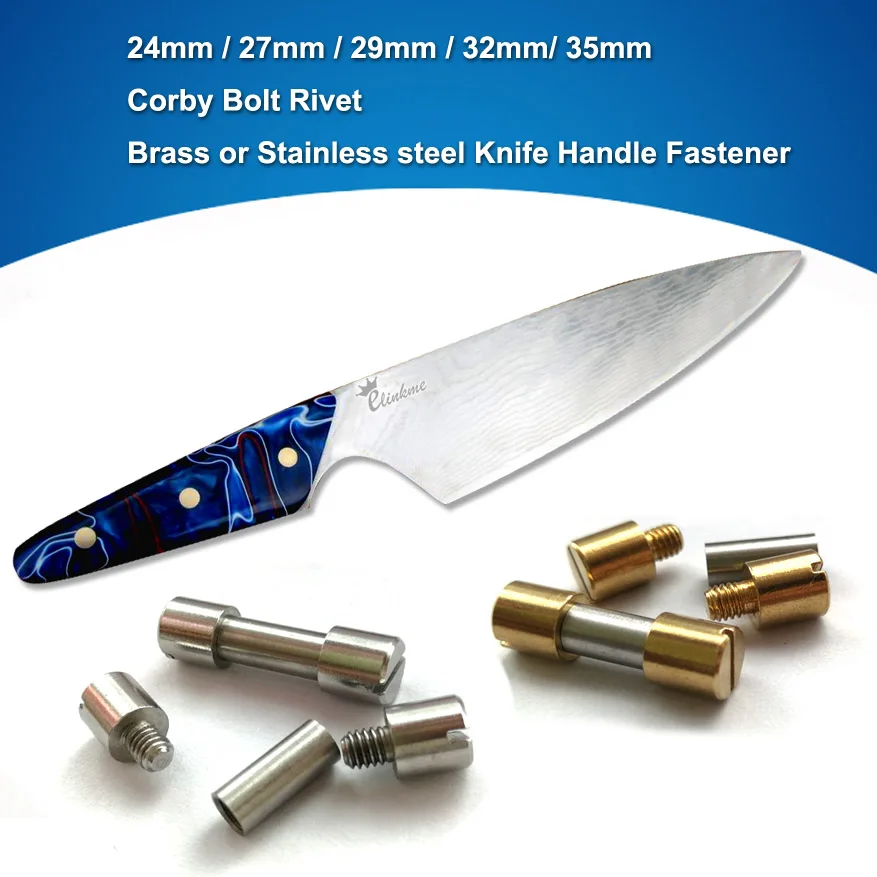 4 шт./лот, 24 мм x 5 мм Corby болт заклепки латунь или нержавеющая сталь нож крепления для ручек для 5 мм отверстие,(EAM