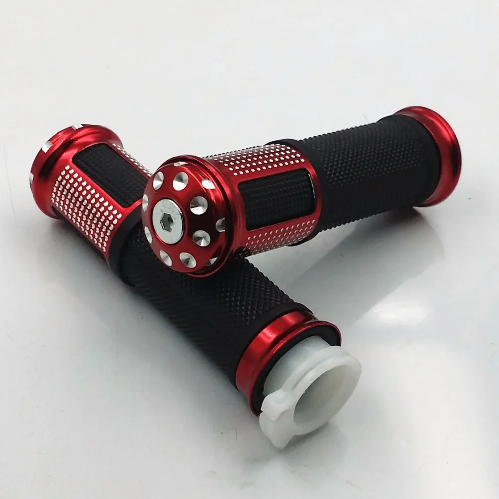 

Red 7/8" 22mm Handlebar CNC Rubber Single Throttle Hand Grips For Honda Kawasaki Suzuki Yamaha Motorcycle Freeshipping Custom CB