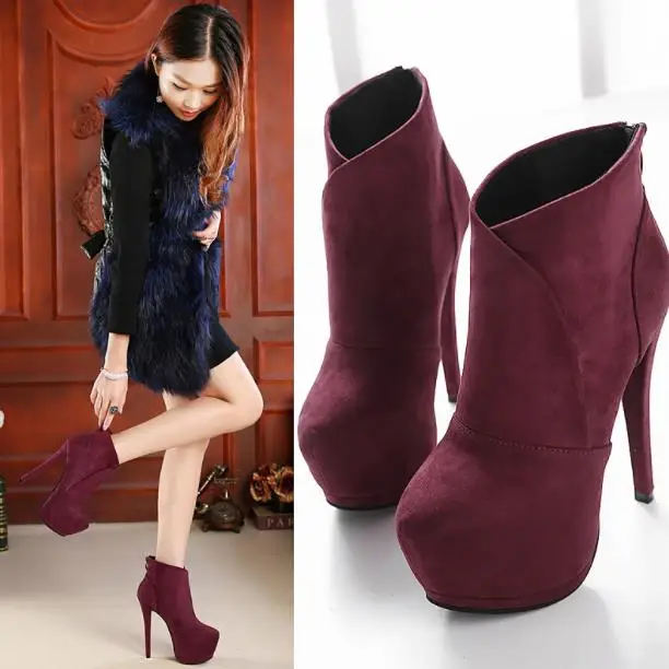 

2018 Autumn Winter New European and American 14cm Ultra High Heel Boots Children's Round Head Waterproof Platform Martin Boots
