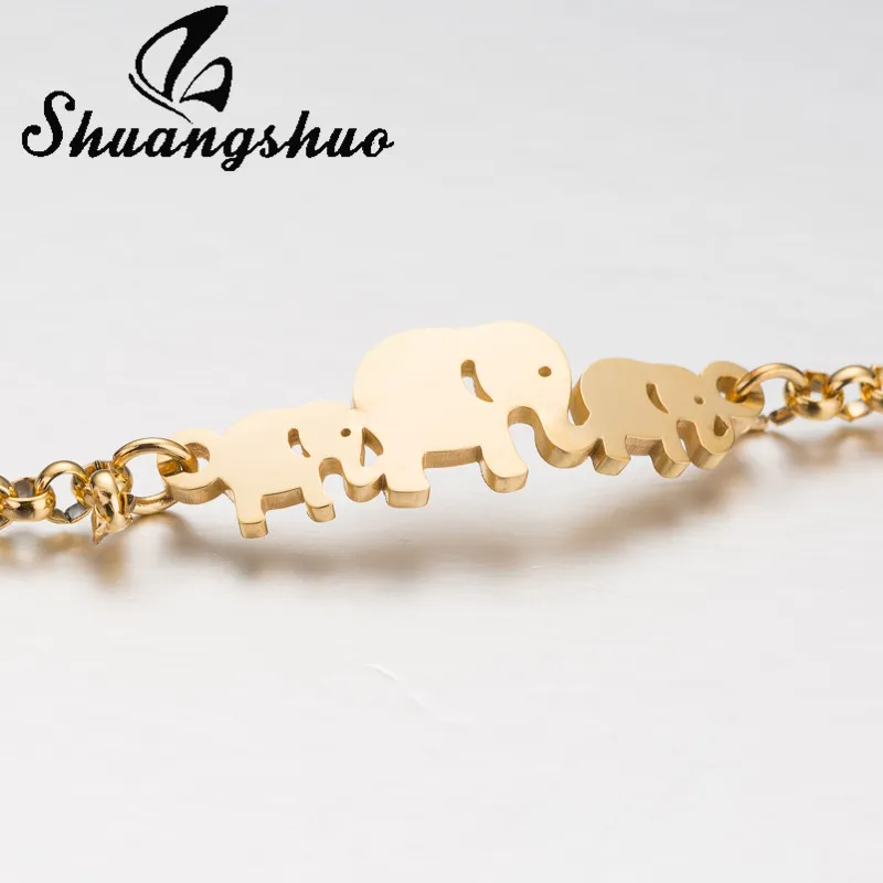 Shuangshuo браслеты с сердечками из нержавеющей стали для пары Moon Star золотая цепочка ювелирный браслет женские свадебные подарки pulsera