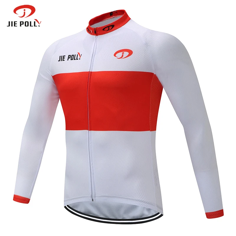 

Jiepolly Cycling Clothing Bike Bicycle Sport Jersey Long Sleeves Shirts Gel Pads Anti-sweat Quick Dry Clothes