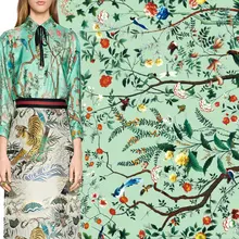 145 см модная печатная Ткань diy платье шарф атласная ткань итальянская брендовая одежда полиэстер ткань материал ткань