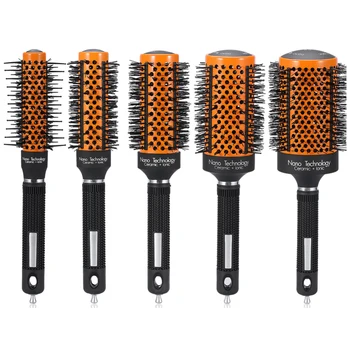 

5 Sizes Round Comb Ceramic Ionic Hairbrush Curling Comb Nano Hair Blowdrying Brush Hairdressing Curler Hair Brush Comb