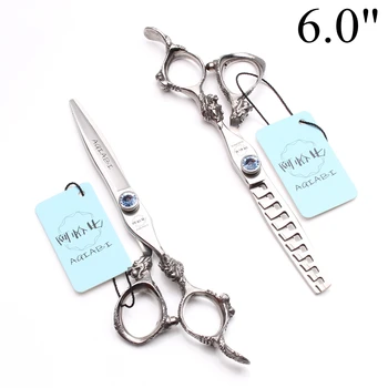 

6INCH 17.5cm JP 440C AQIABI Hairdressing Scissors Set of Tool Cutting Scissors Thinning Shears Professional Hair Scissors A9107