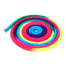 Rainbow Color Rhythmic Gymnastics Rope Solid Competition Arts Training Rope Gymnastics Sports Rope