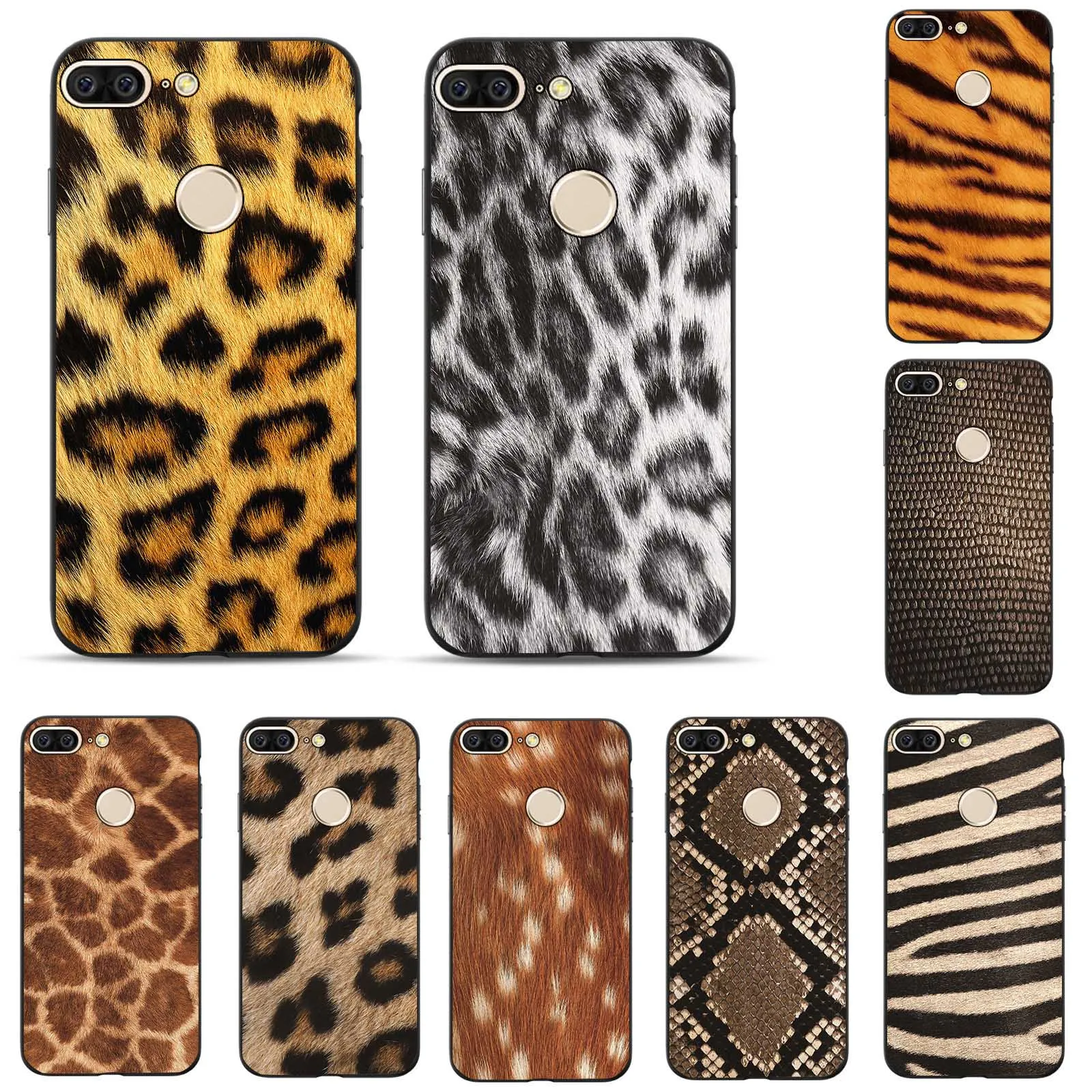 

Leopard Tiger Snake Skin Print Pattern Soft Rubber Case Cover For Huawei Honor9 Lite Honor10 Lite Note10