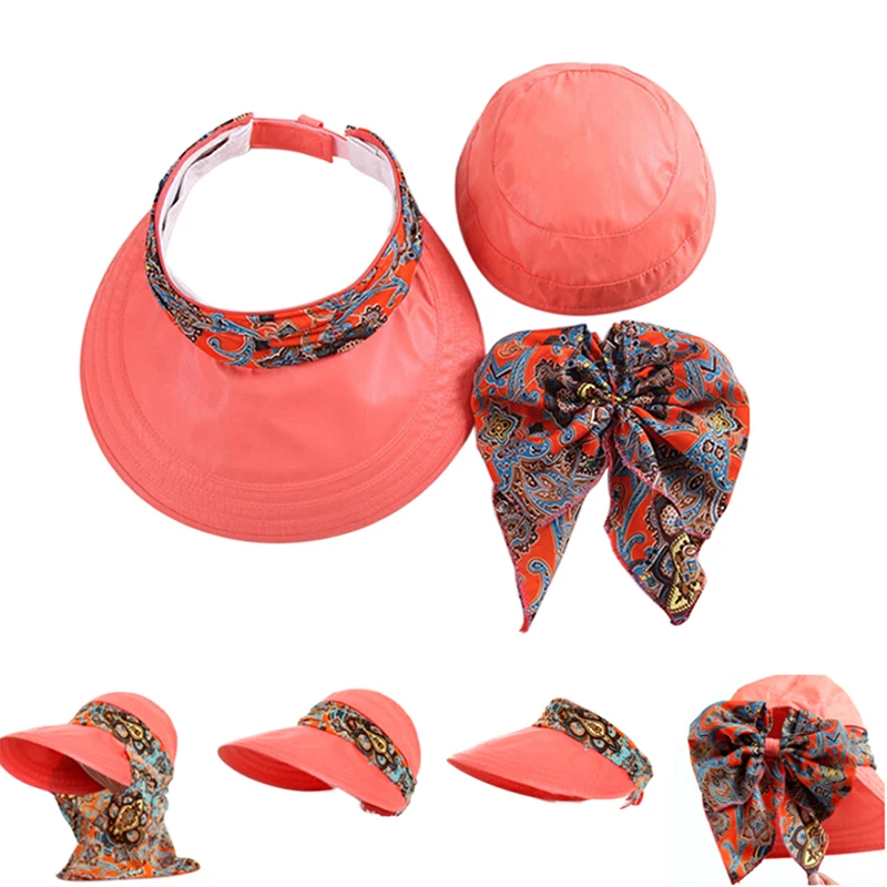 Summer Beach Sun Visor Ladies  Anti-UV Floral Wide Brim Foldable Sun Hat Cap Girl Hats Caps Chapeu Paille Femme Sunhat For Women 4