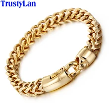 Роскошный браслет золотого и серебряного цвета, мужские ювелирные изделия, 8 мм, широкая толстая цепочка из нержавеющей стали, мужские ювелирные изделия, браслеты Pulseras Hombre