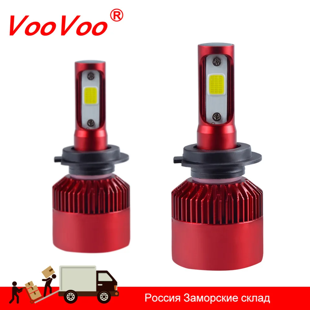 VooVoo H7 светодиодный лампы автомобиля Headl светильник H4 H1 H3 H11 HB3 HB4 9005 9006 9012 72 Вт 8000LM 6500