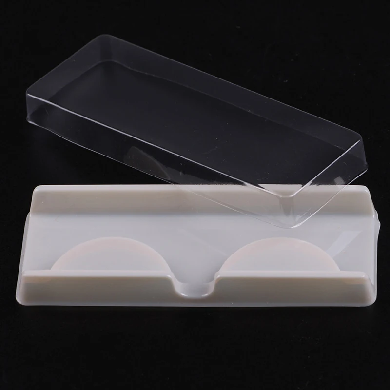 

50pcs Eyelashes Case Packing box for eyelash blank eyelashes plastic packaging transparent lid white tray wholesales 85*32*9mm