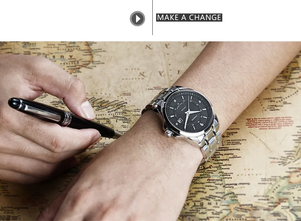 STARKING Лидирующий бренд Роскошные мужские часы Rerto дизайн автоматические самовзводные наручные часы из нержавеющей стали 50 м водонепроницаемые мужские часы