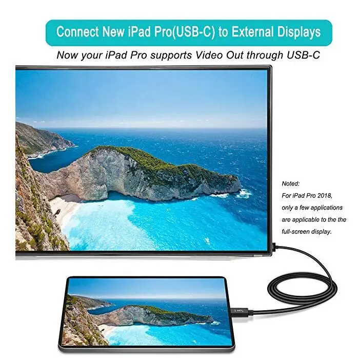 Кабель адаптер USB C HDMI видеовыход 4k для Huawei Mate 20 p20 p30/pro 2018 новый ipad pro проектор