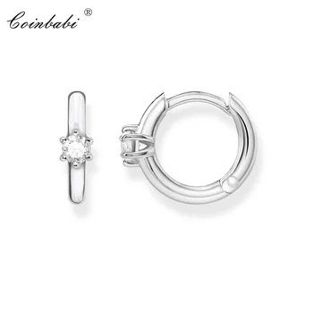 

Hoop Earring Creole White CZ Classic Gift For Women Ts High Quality Earring Thomas 925 Sterling Silver 2018 Fashion Jewelry