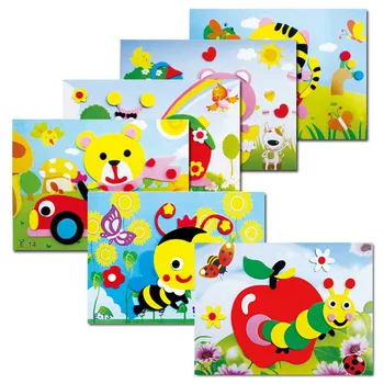 

6 Designs/lot 13*17cm 3D Eva Foam Craft Sticker Self-adhesive Crafts Learning Education Toys for Kids 3-6 years Series