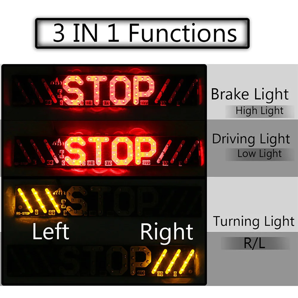 3 в 1 светодиодный универсальный мотоцикл полоса стоп Стоп сигнал поворота номерного знака светильник DRL лампа