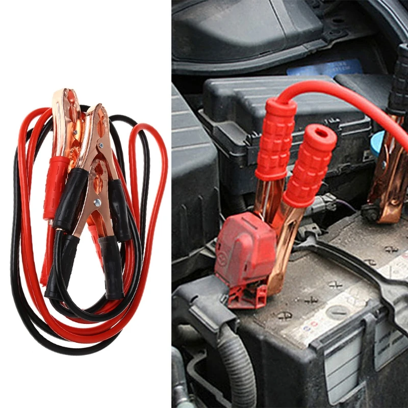 

2M 500Amp Car Battery Booster Power Wire Line Emergency Cable Line Cable Clip Durable Auto fire line Copper wire Heavy Duty