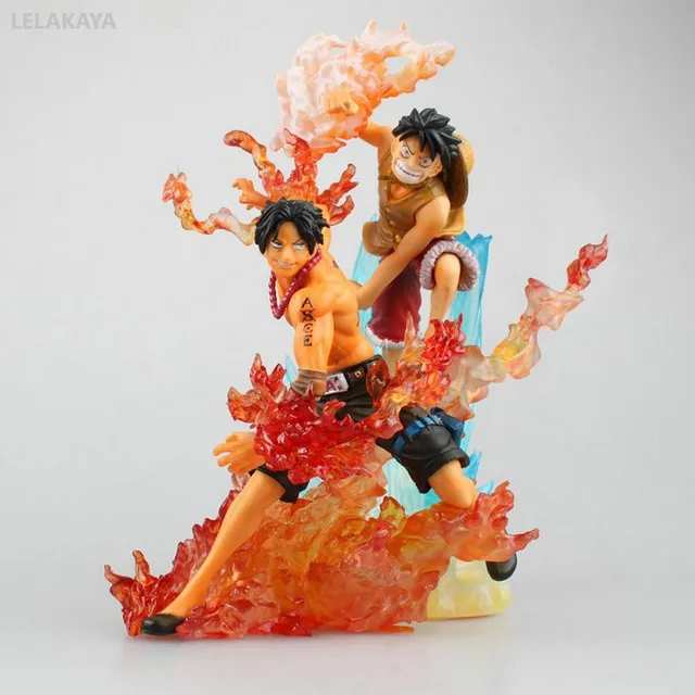 Best Offers 15~18cm Anime ONE PIECE Action Figure Portgas D Ace Vs Luffy Brother's Bond Ver PVC Model Collection Kids Lovely Fighting Doll