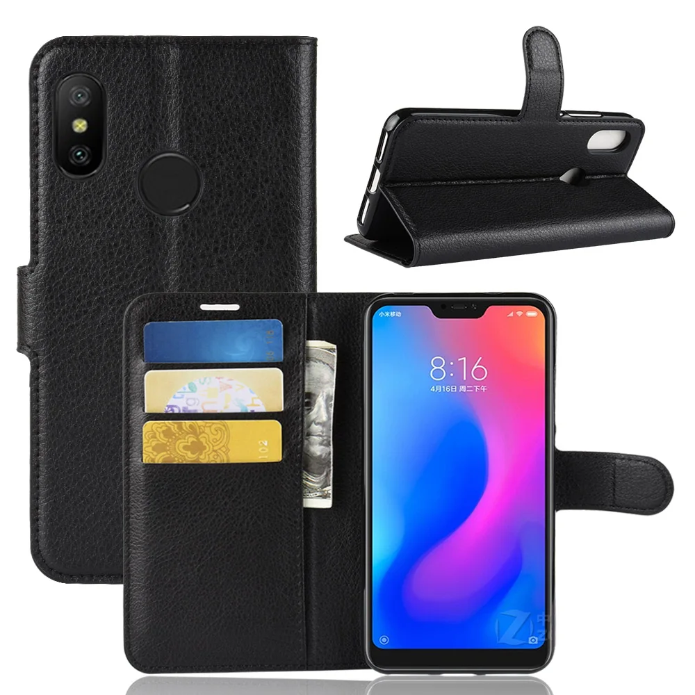 

Mi A2 Lite Case 5.84 inch Case Premium PU Leather Cards Slot Stand Flip Case For Xiaomi Mi A2 A 2 Lite Global Version