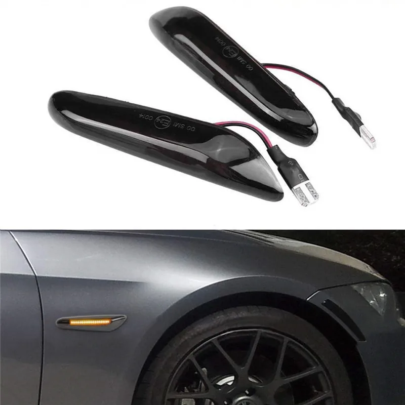 

2PCS Smoke LED Side Marker Light Turn Signal Lamp Indicators 16 LED Flowing Light For BMW E90 E91 E92 E39 E60 E46 E83 E53 E36