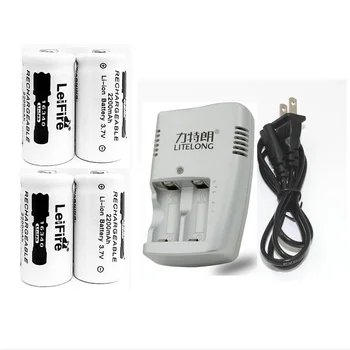 

4pcs 3.7v 2200mAh CR123A rechargeable lithium battery+1pcs dedicated charger 16340 camera