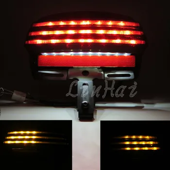 

Smoke Tri-Bar LED Fender Turn Signal Tail Light License Plate Bracket For 06-11 Harley Softail FXSTB FXSTC