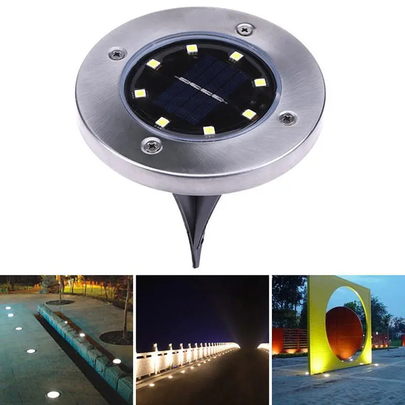 

8 LEDs Solar Power Buried Light Ground Lamp Outdoor Path Way Garden Decor LB88