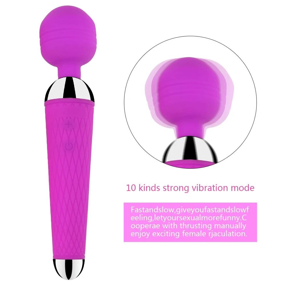 Powerful Oral Clit Vibrators for Women USB Charge AV Magic Wand Vibrator Massager Adult Sex Toys Sex Product free gift