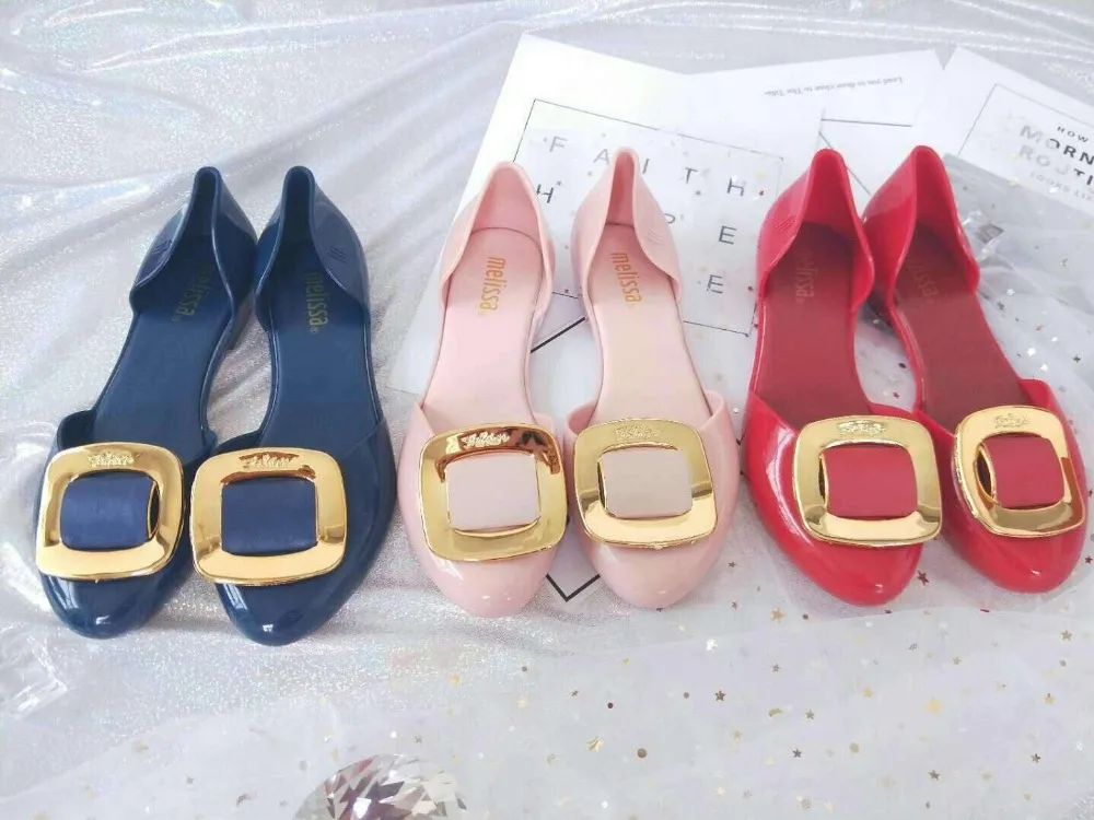 

Melissa Fashion Design Square Buckle Women Sandals 2019 Summer Women Sandals Non-slip Melissa Shoes High Quality