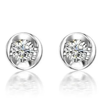 Uni Stud Earrings Simple 0 3 Carat Simulated Diamond Uni Stud Earrings Simple 0 3 Carat Simulated Diamond 925 Sterling Silver Platinum Plated In From Jewelry
