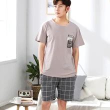 Newest Men's Pajamas Set Summer Men Sets Simple Sleepwear Short Sleeve Nightwear Top Pant Leisure Outwear