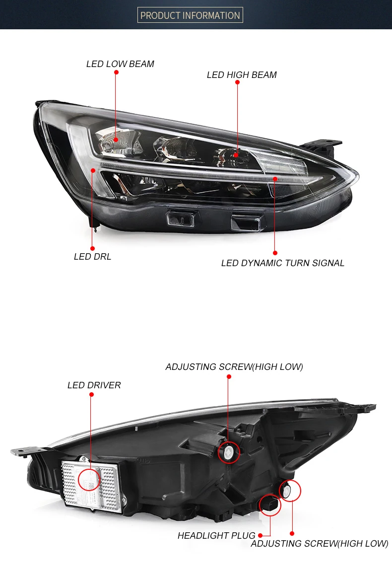 Автомобильный Стайлинг для Ford Focus фары фокус 5 светодиодный фары динамические светодиодные фары дневного света Hid Bi Xenon авто аксессуары