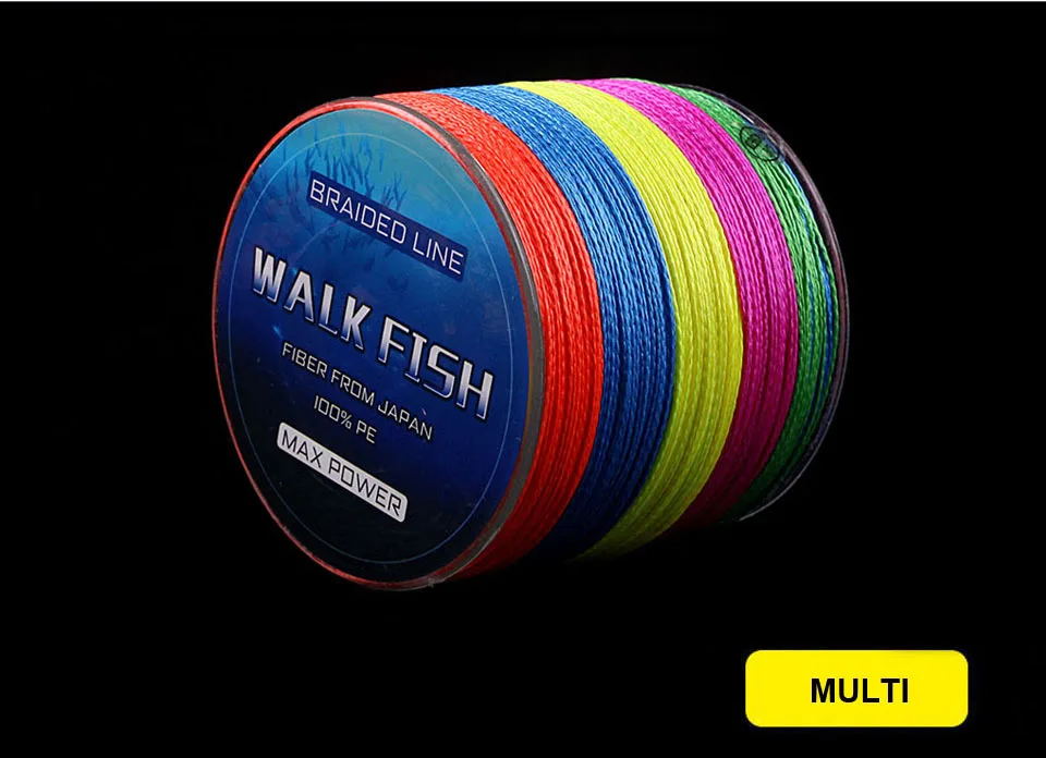 WALK FISH 150 м 8-150LB 4 нити PE плетеная леска многофиламентная леска для ловли карпа соленая Пресноводная